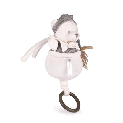 OURSON MUSICAL, ARGENT, 20 CM