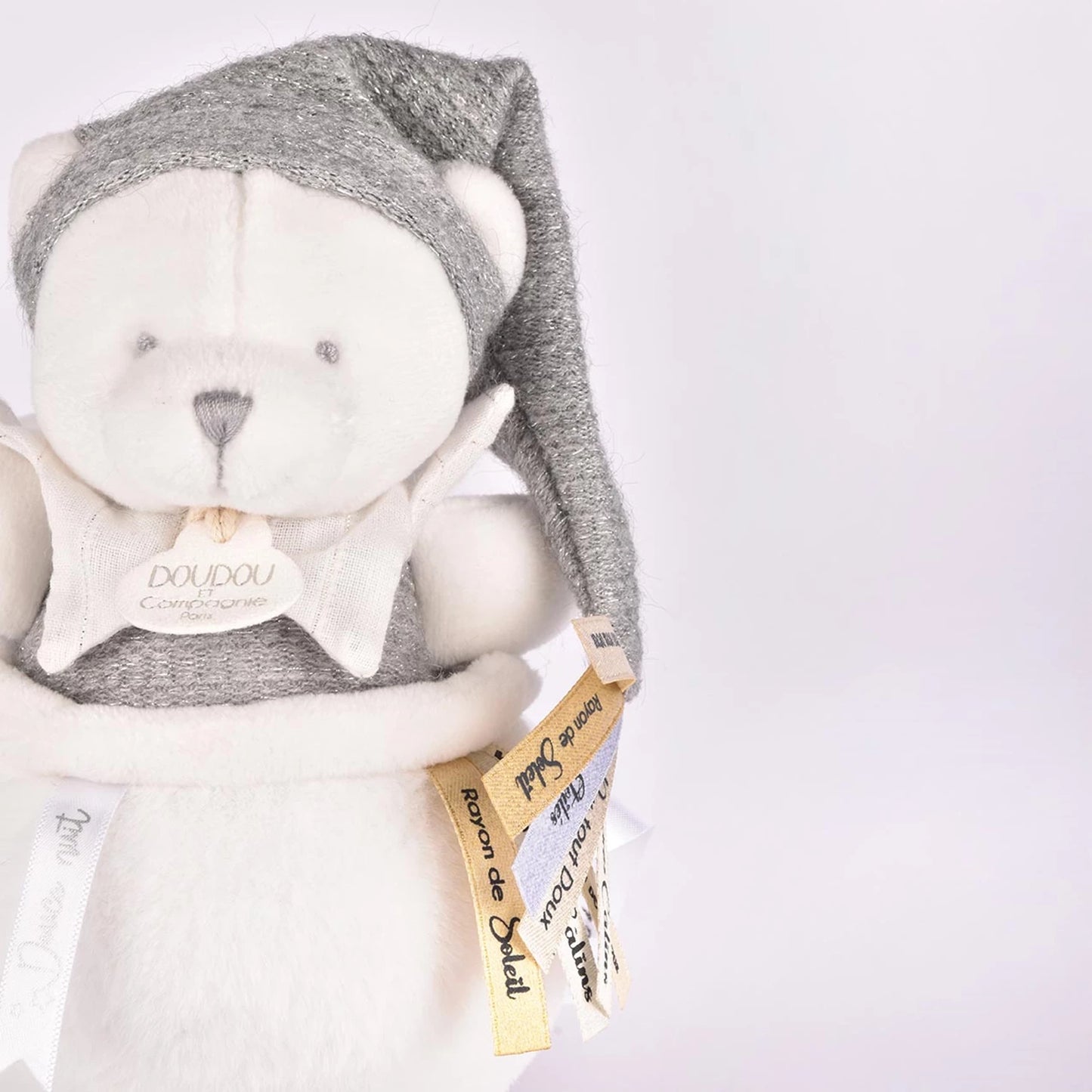 OURSON MUSICAL, ARGENT, 20 CM