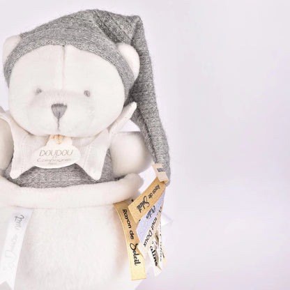OURSON MUSICAL, ARGENT, 20 CM