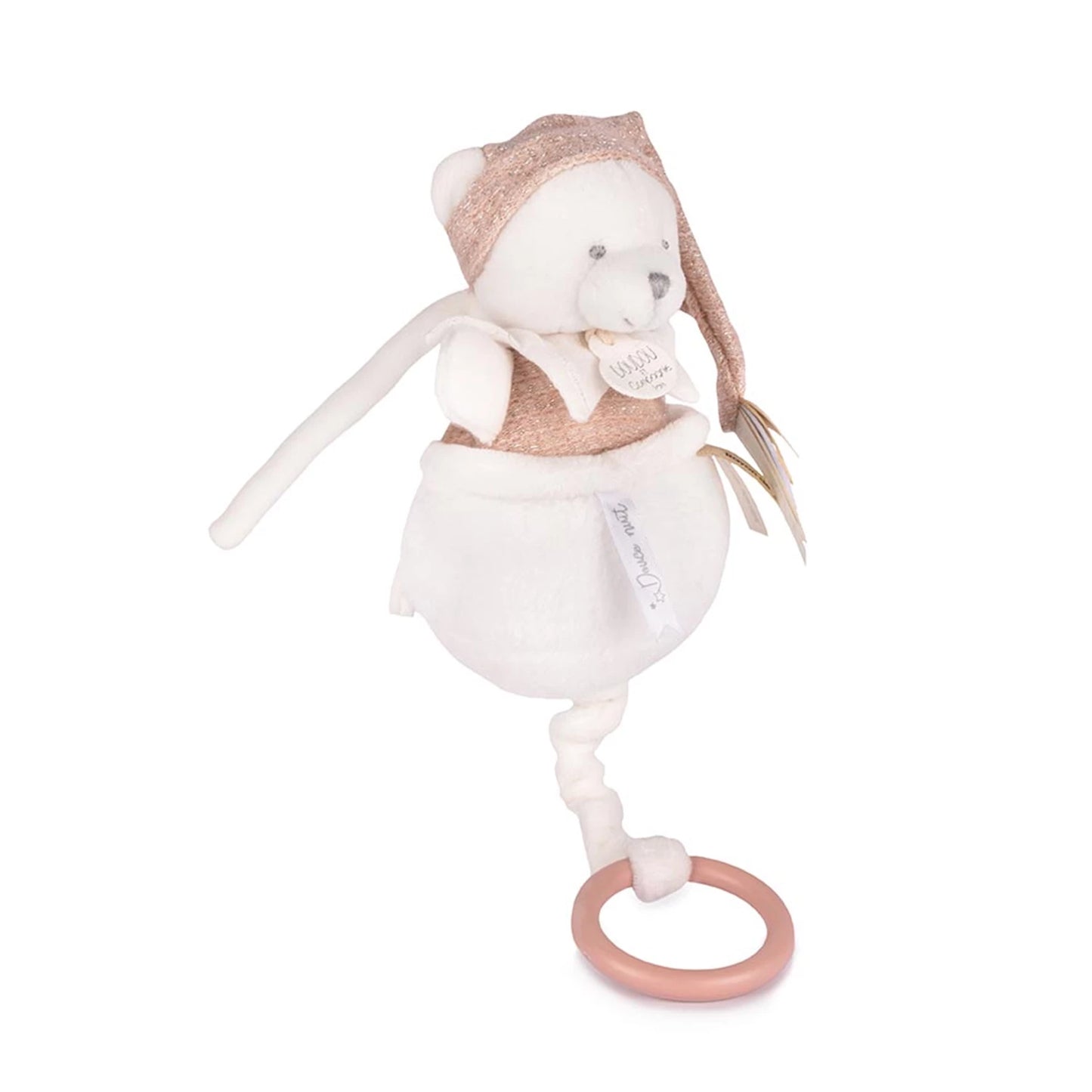 OURSON MUSICAL, ROSE, 20 CM