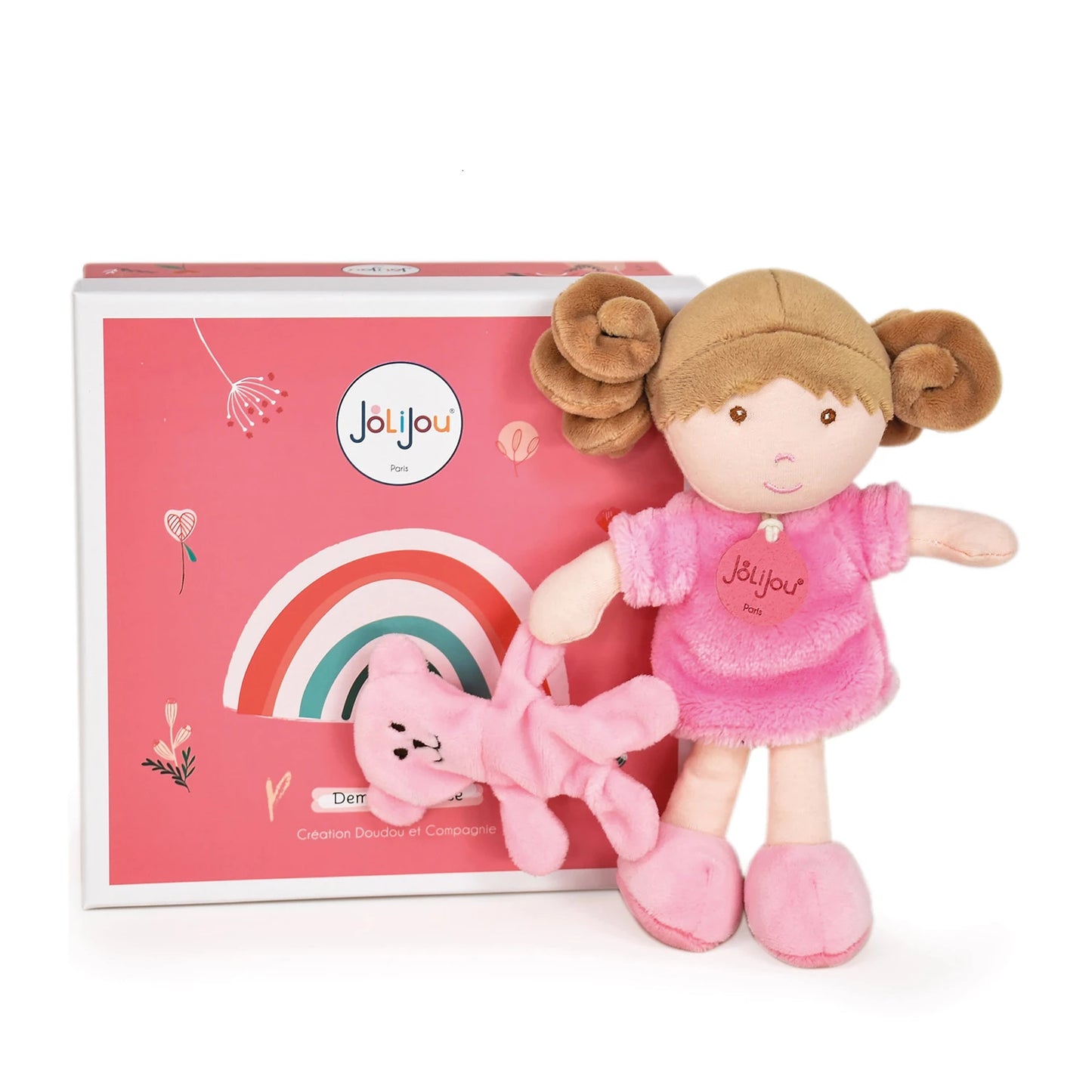 POUPÉE EN PELUCHE, ROSE 21CM