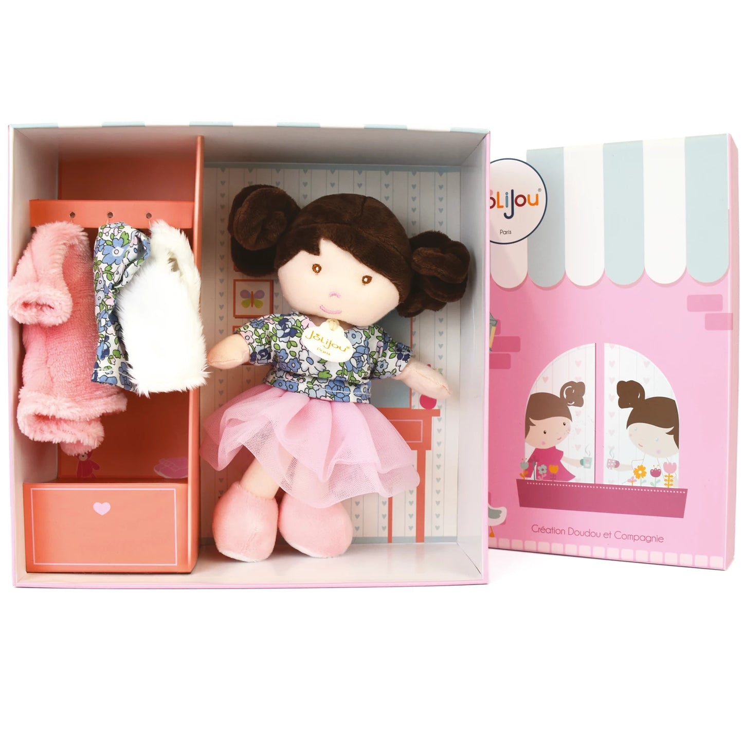 POUPÉE EN PELUCHE ÉMILIE AVEC ARMOIRE
