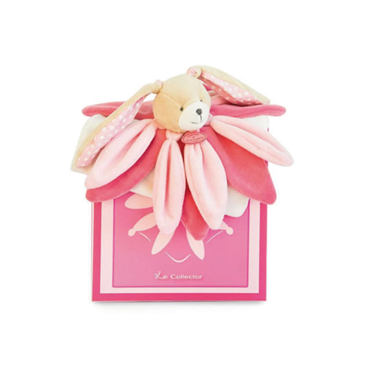 PELUCHE CON CONIGLIETTO E FIORE, ROSA, 28 CM