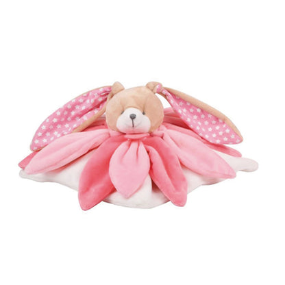 PELUCHE AVEC LAPIN ET FLEUR, ROSE, 28 CM