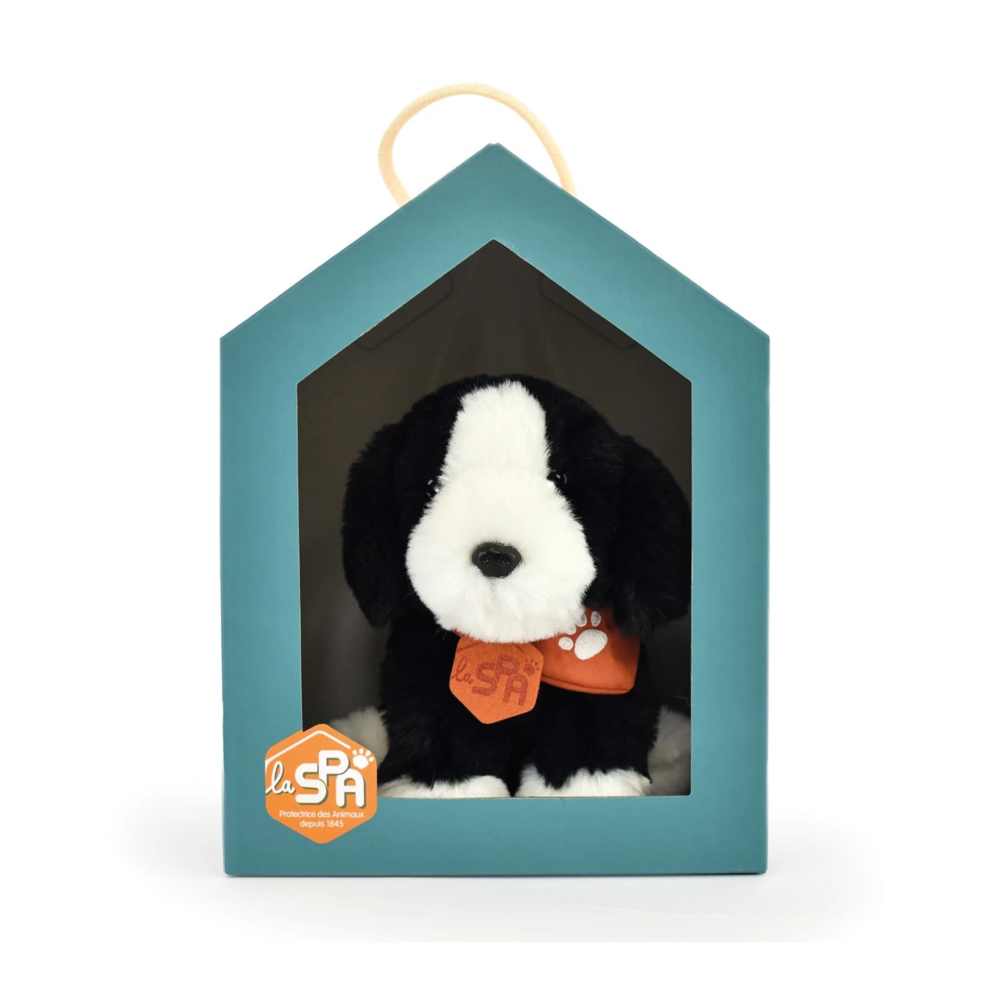 CHIEN NOIR ET BLANC, 16 CM