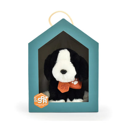 CHIEN NOIR ET BLANC, 16 CM