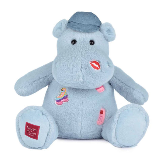 IPPOPOTAMO, AZZURRO, 38 CM