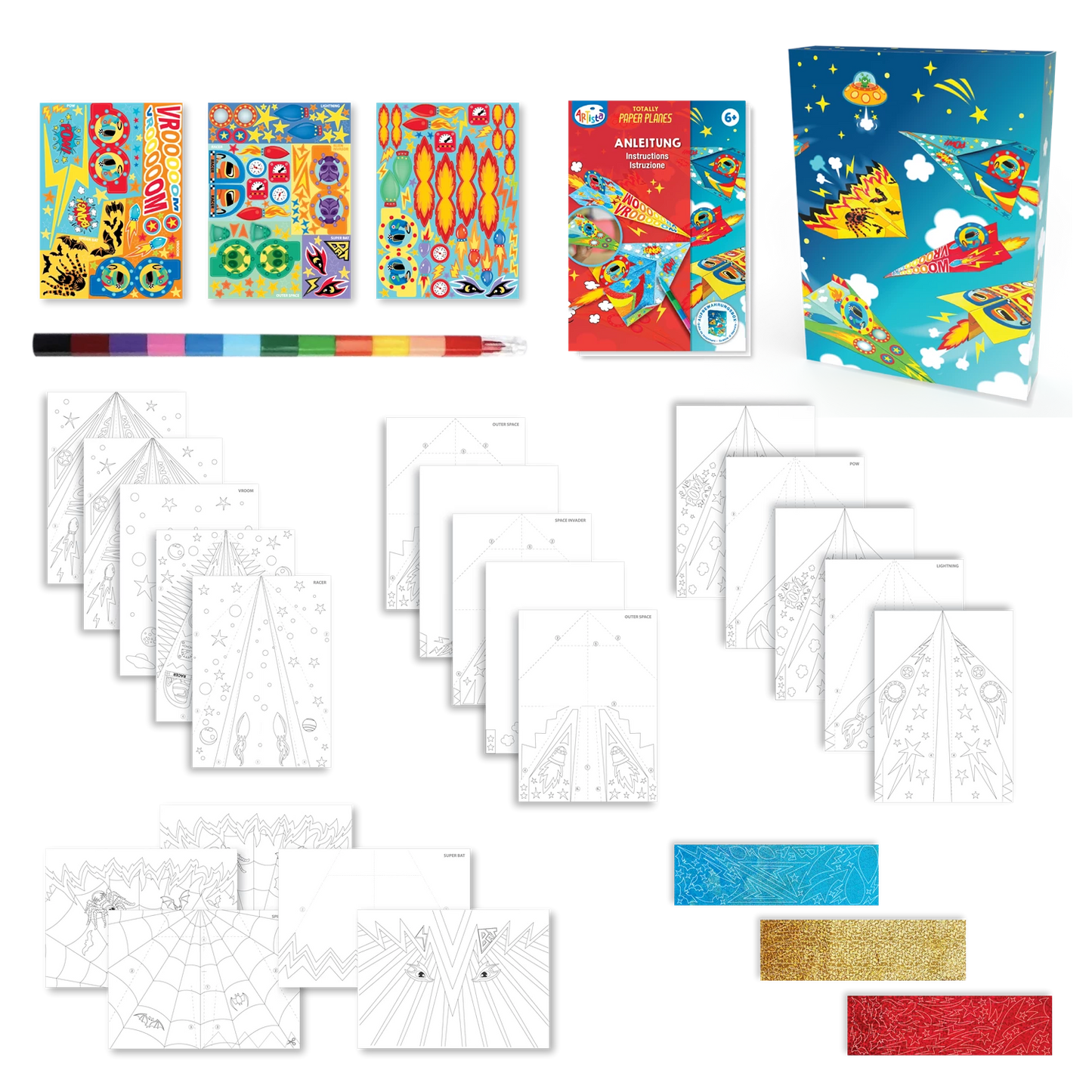 KIT POUR PEINDRE/CRÉER DES AVIONS EN PAPIER