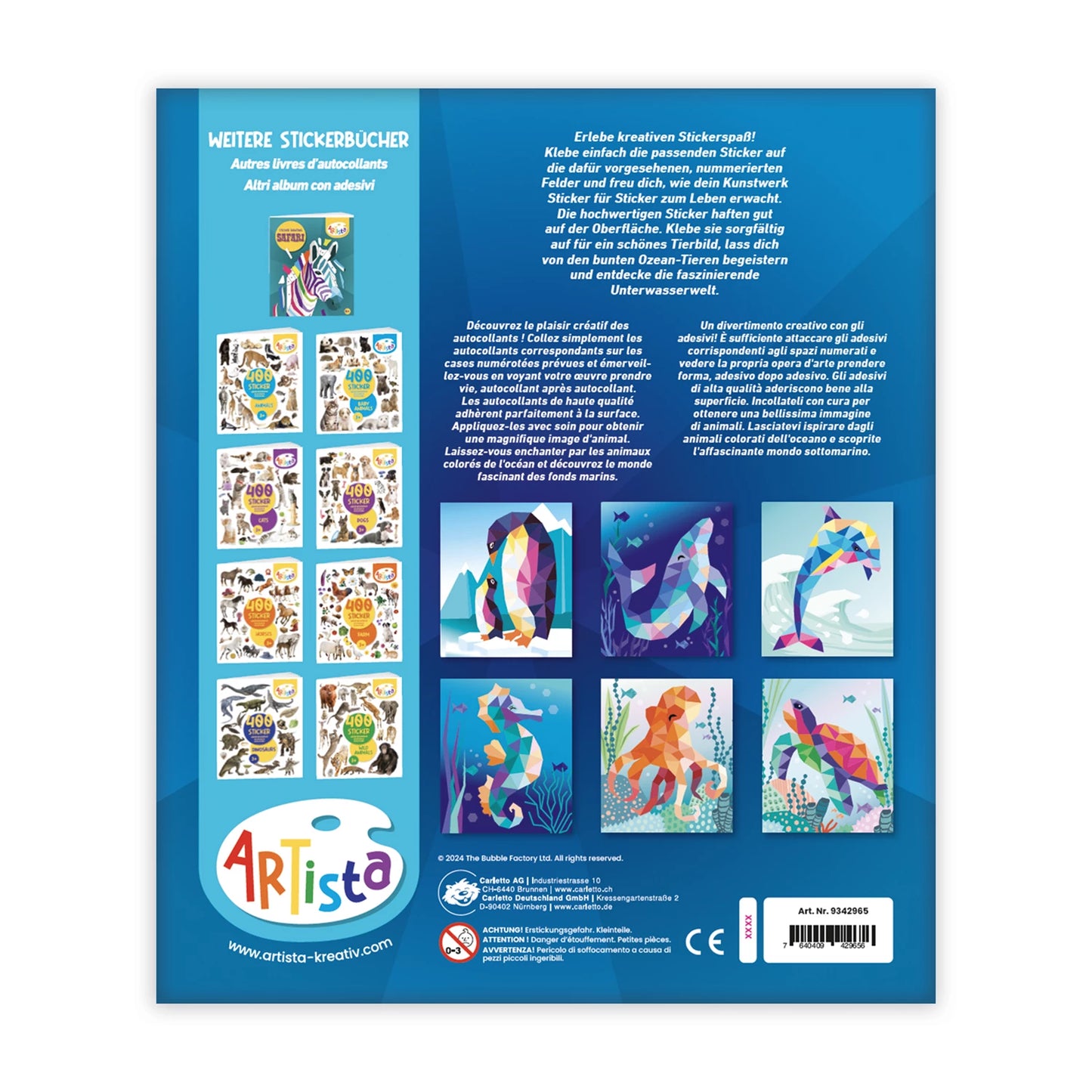 LIVRE DE COLORIS AVEC AUTOCOLLANTS OCÉAN