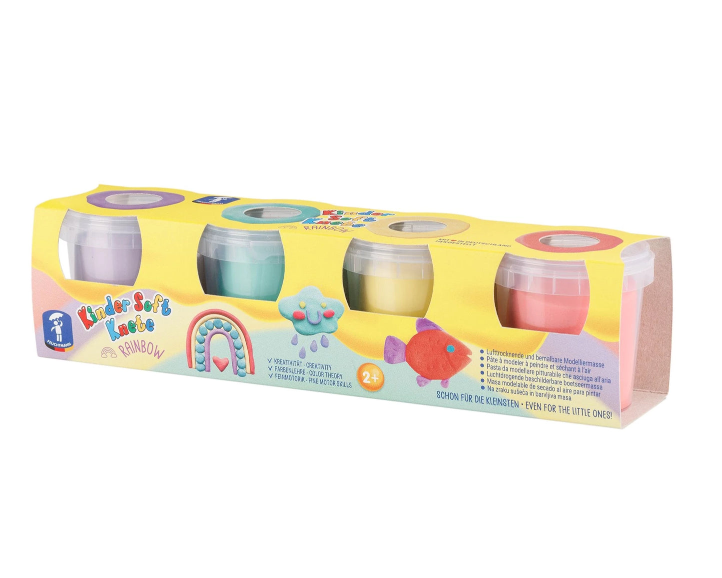 PÂTE À MODELER SOUPLE POUR ENFANTS ARC-EN-CIEL 4X150G