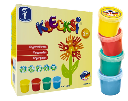 PEINTURES À DOIGTS DE BASE KLECKSI MINI 4X150G