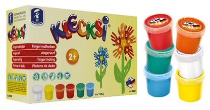 KLECKSI COULEURS À DOIGTS BASIC MAXI 6X150G