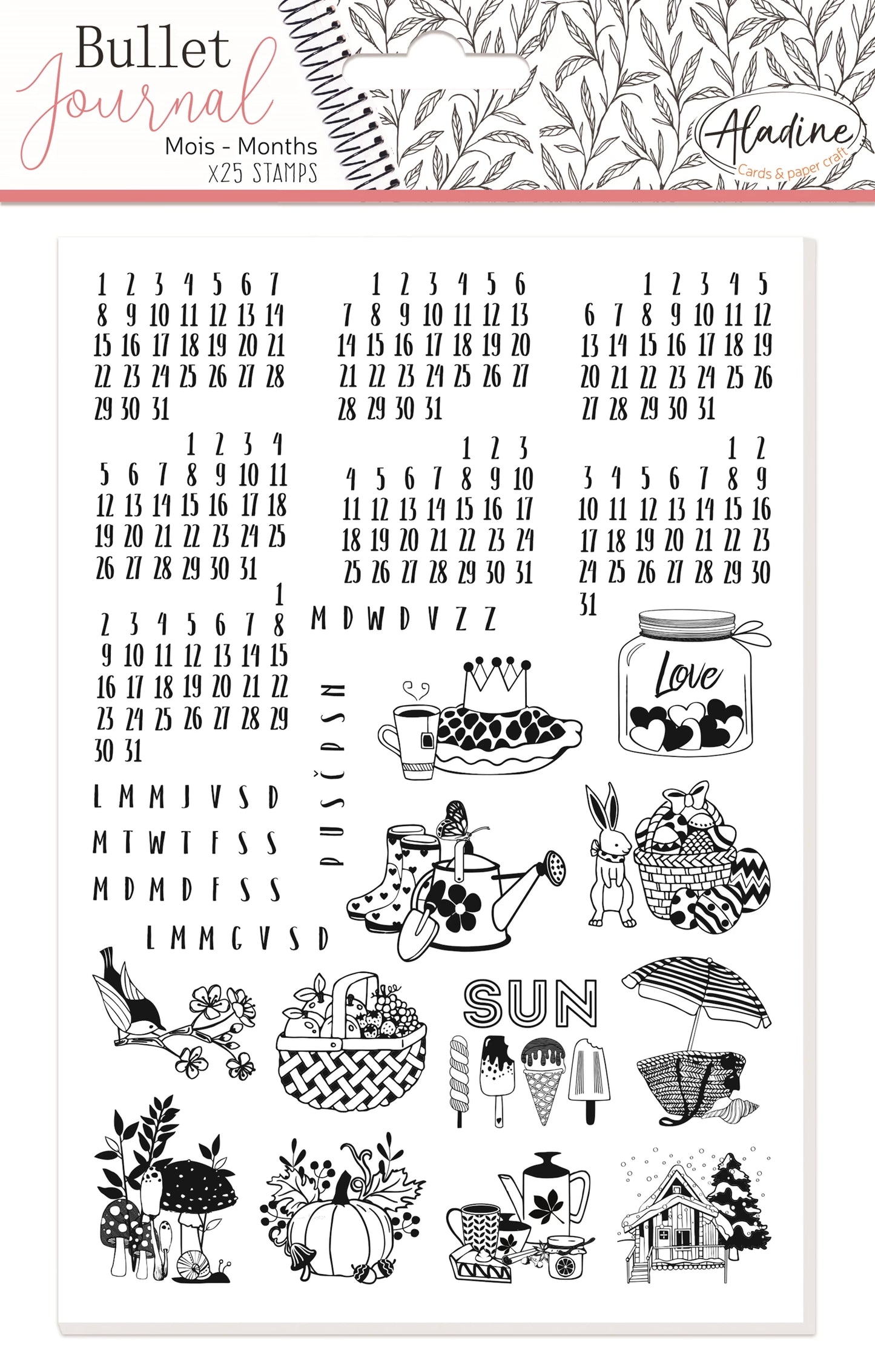 GABARIT BULLET JOURNAL MOIS DE L'ANNÉE