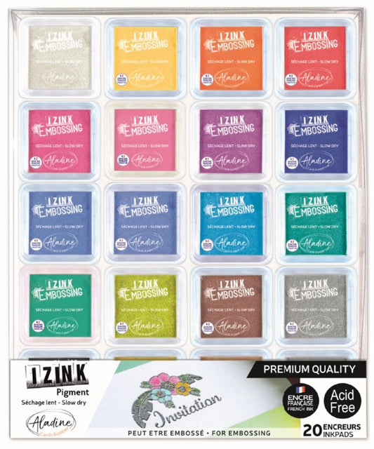 SET DE 20 ENCREURS IZINK EMBOSSING S