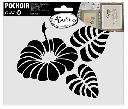 POCHOIR DÉCORATIF FLEUR TROPICALE 20*15CM