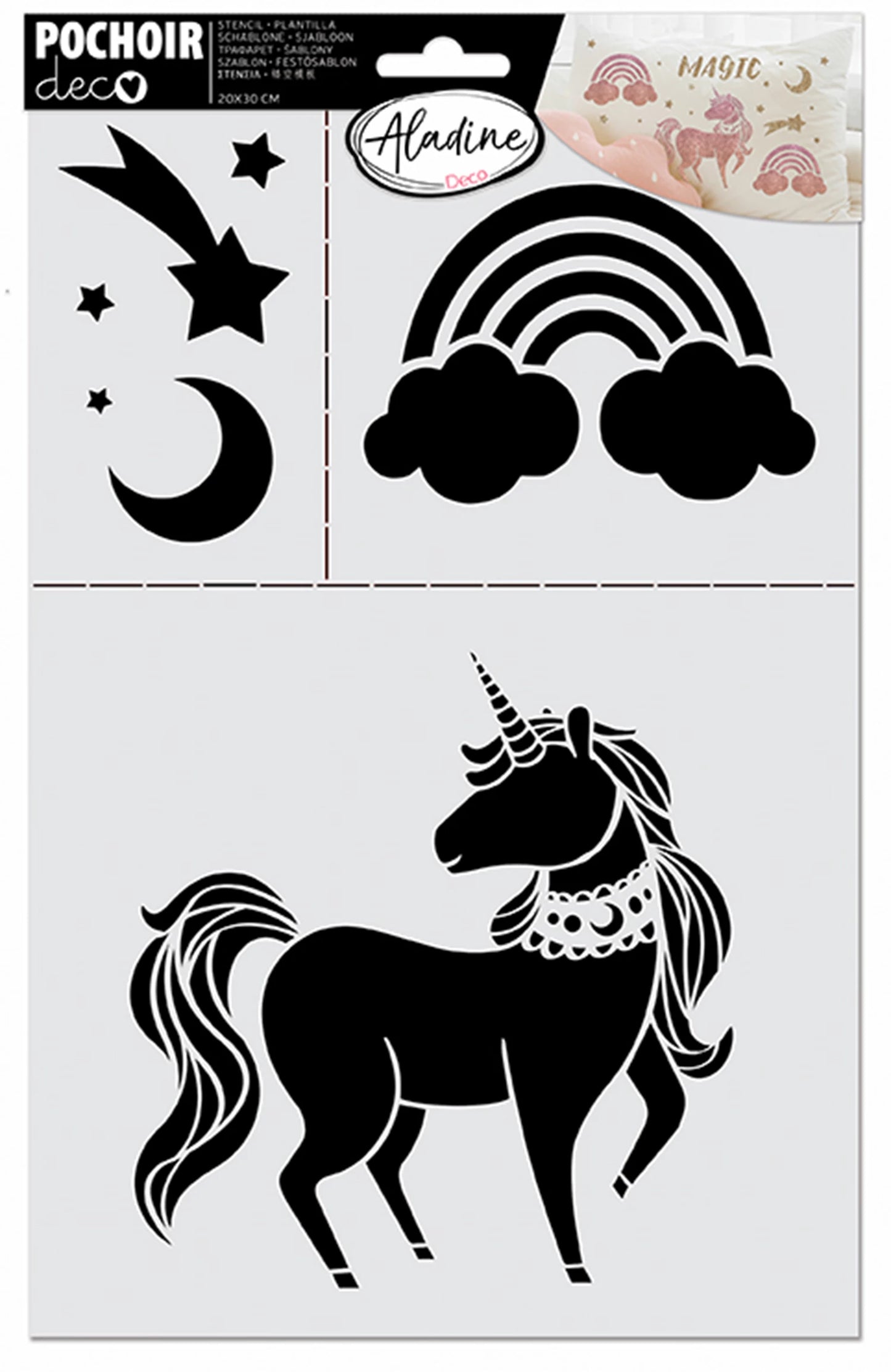 POCHOIR DÉCO LICORNE