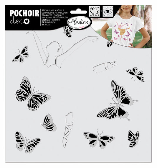 POCHOIR POUR ASSORTIR DANSEUSE ET PAPILLONS