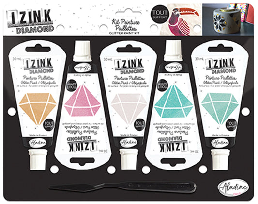 LOT DE 5 ENCRES IZINK DIAMOND - PÂTES COLORANTES - 30 ML