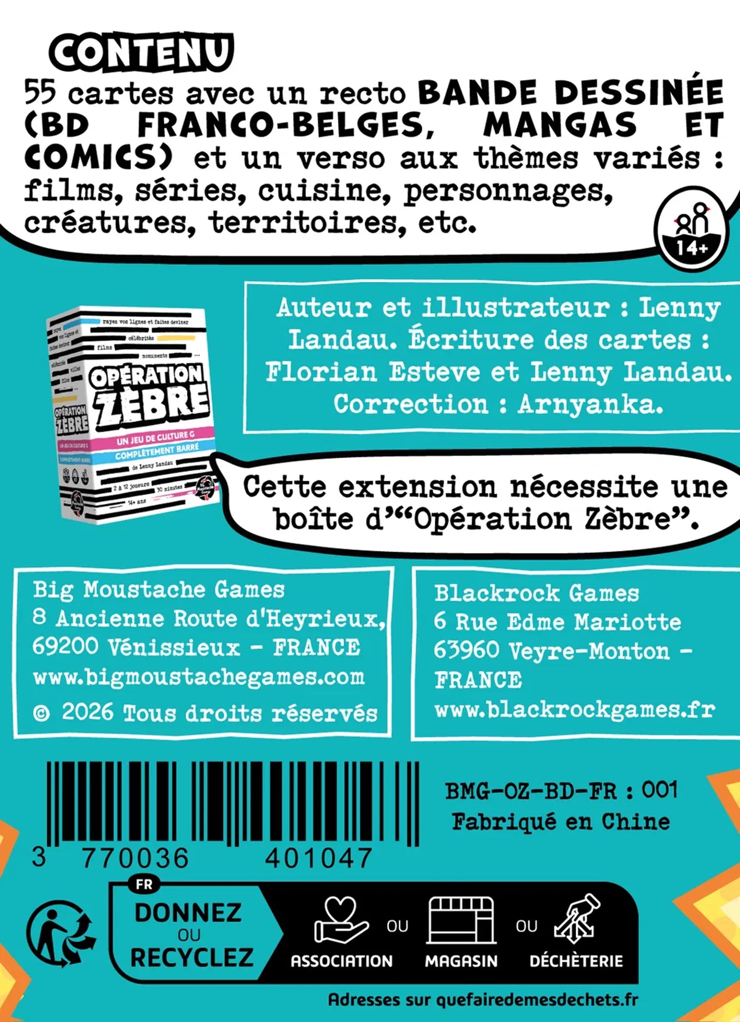 BLACKROCK GAMES - OPÉRATION ZÈBRES EXT. BD (FR) - F