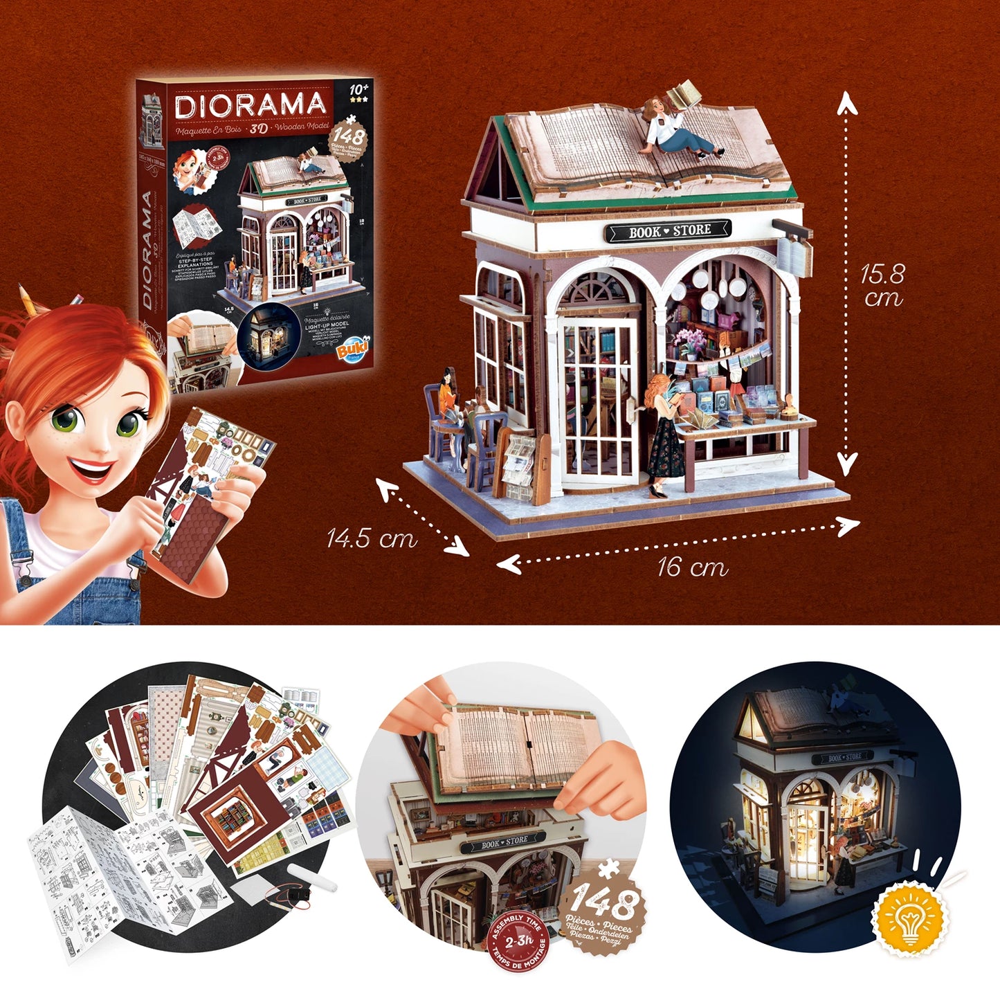 BUKI – DIORAMA „BÜCHERREGAL“ – D/E/I/ML