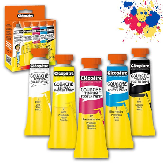 5 TUBETTI DI GUAZZO IN BLISTER, 10 ML CIASCUNO: BIANCO, PRIMARIO