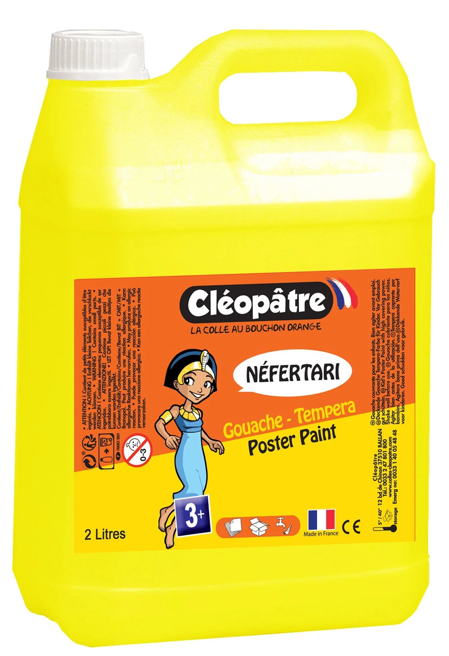 GUAZZO NEFERTARI GIALLO PRIMARIO 2 LITRI