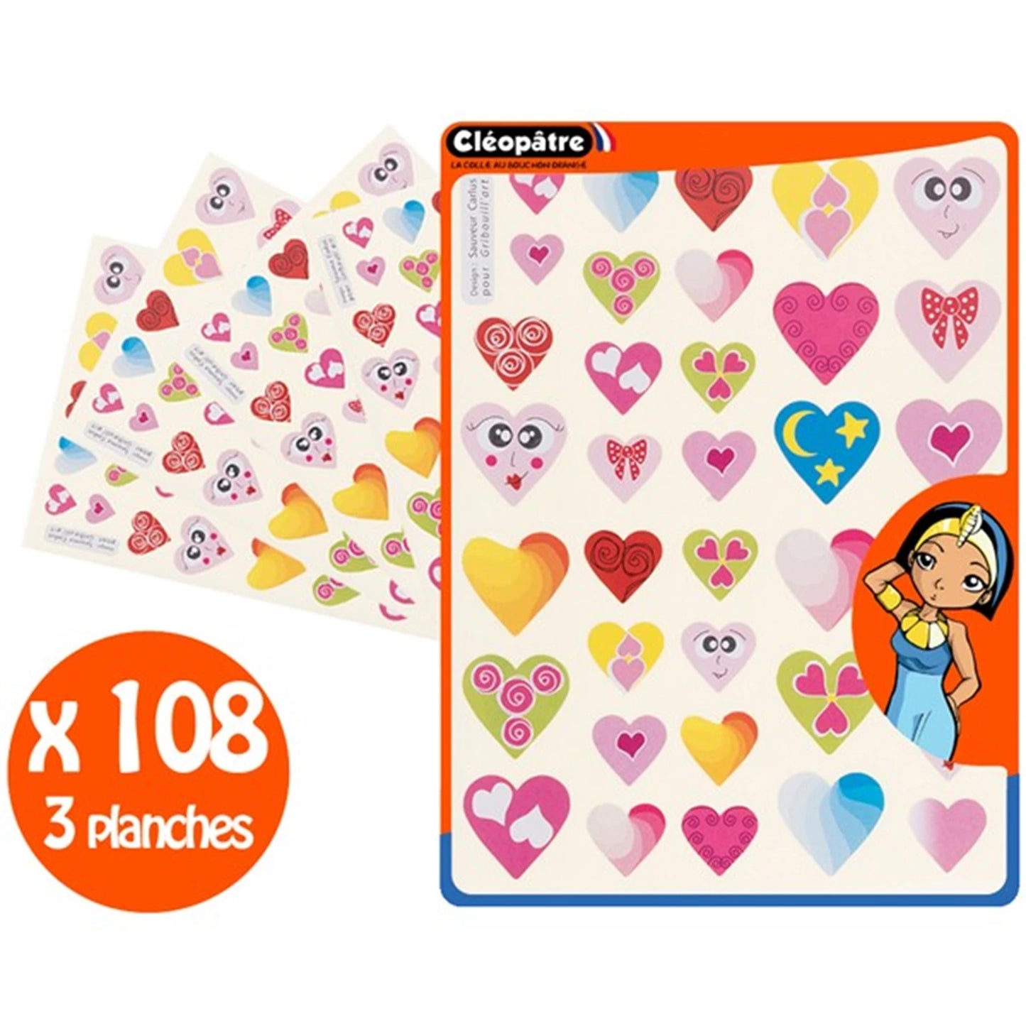 108 LÄCHELNDE HERZAUFKLEBER