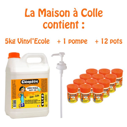 KIT LA MAISON A COLLE VINYL'ECOLE 5KG + 12 TÖPFE 50G MIT PINSEL