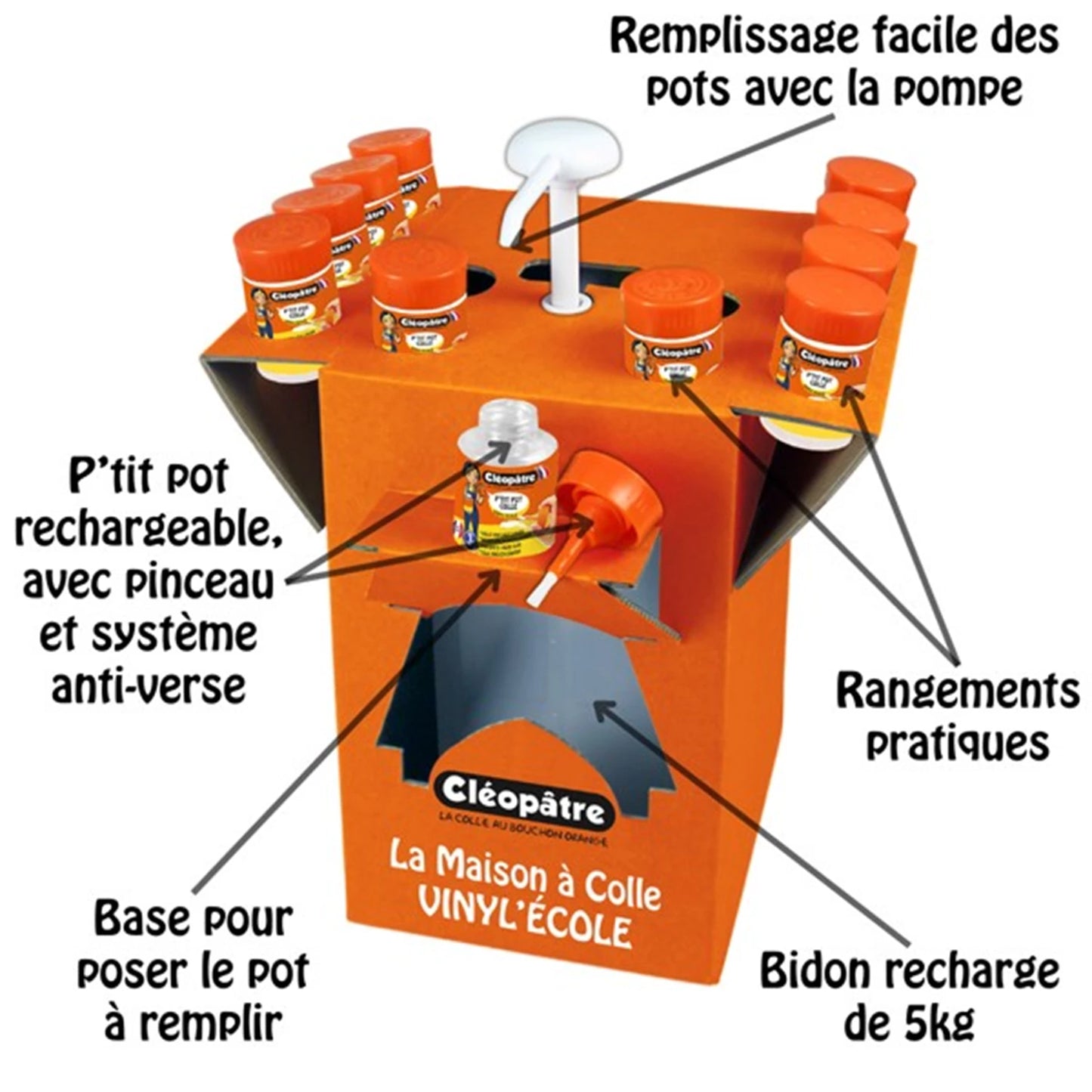 KIT LA MAISON A COLLE VINYL'ECOLE 5KG + 12 TÖPFE 50G MIT PINSEL