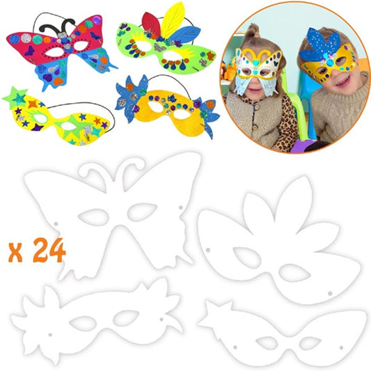 24 AUSMALMASKEN, -BLUMEN UND -SONNEN