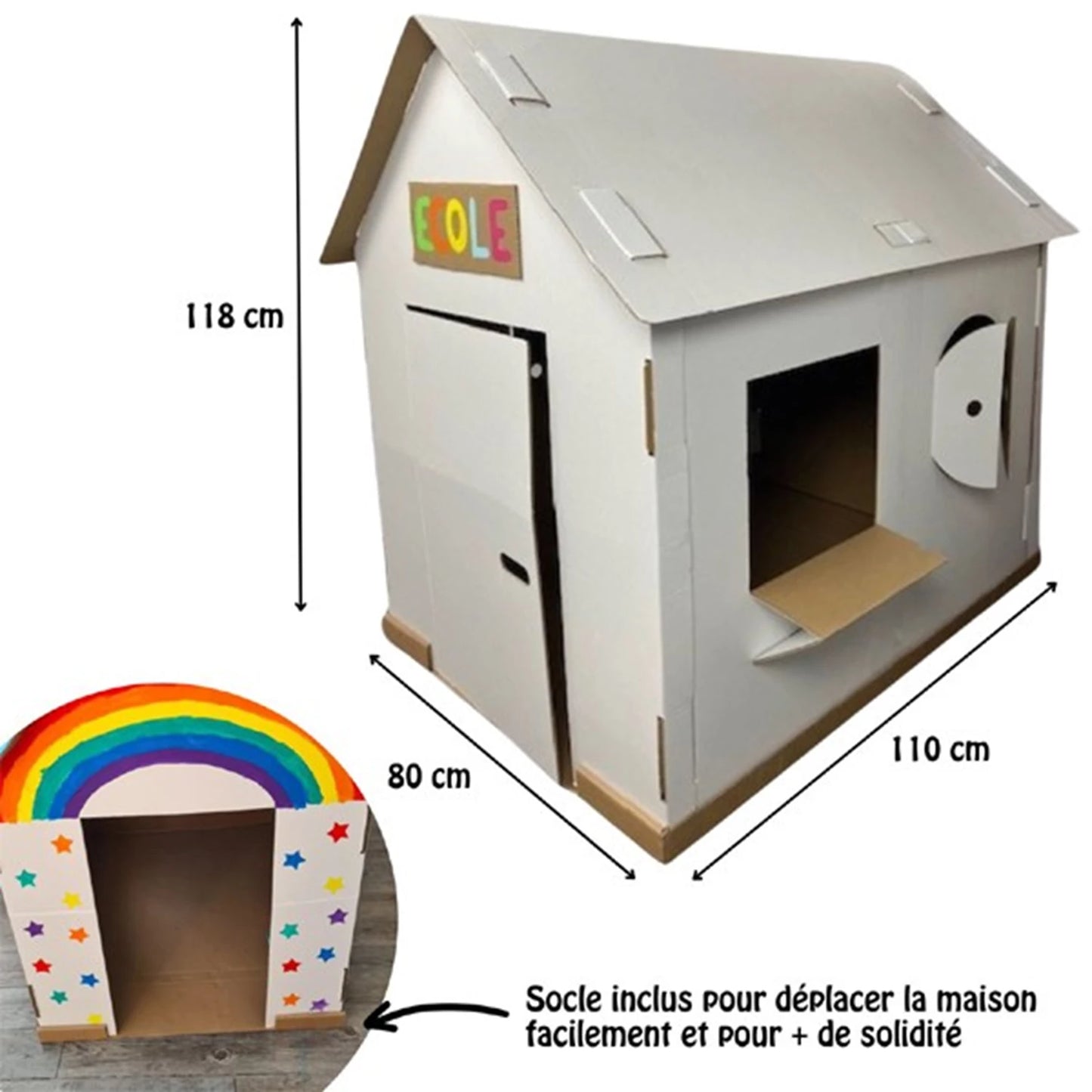 RIESENHAUS AUS WEISSEM KARTON ZUM ZUSAMMENBAUEN UND DEKORIEREN.