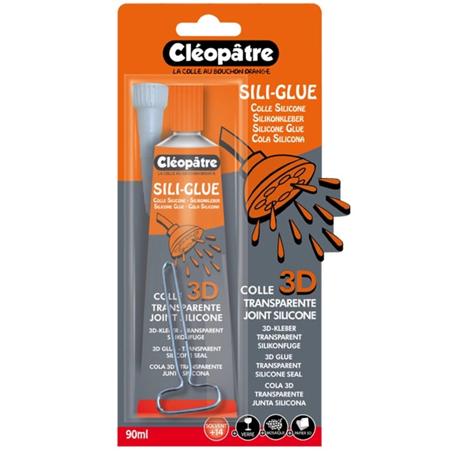 SILI-GLUE – ADESIVO SILICONICO 80ML BLISTER CON DISPENSER