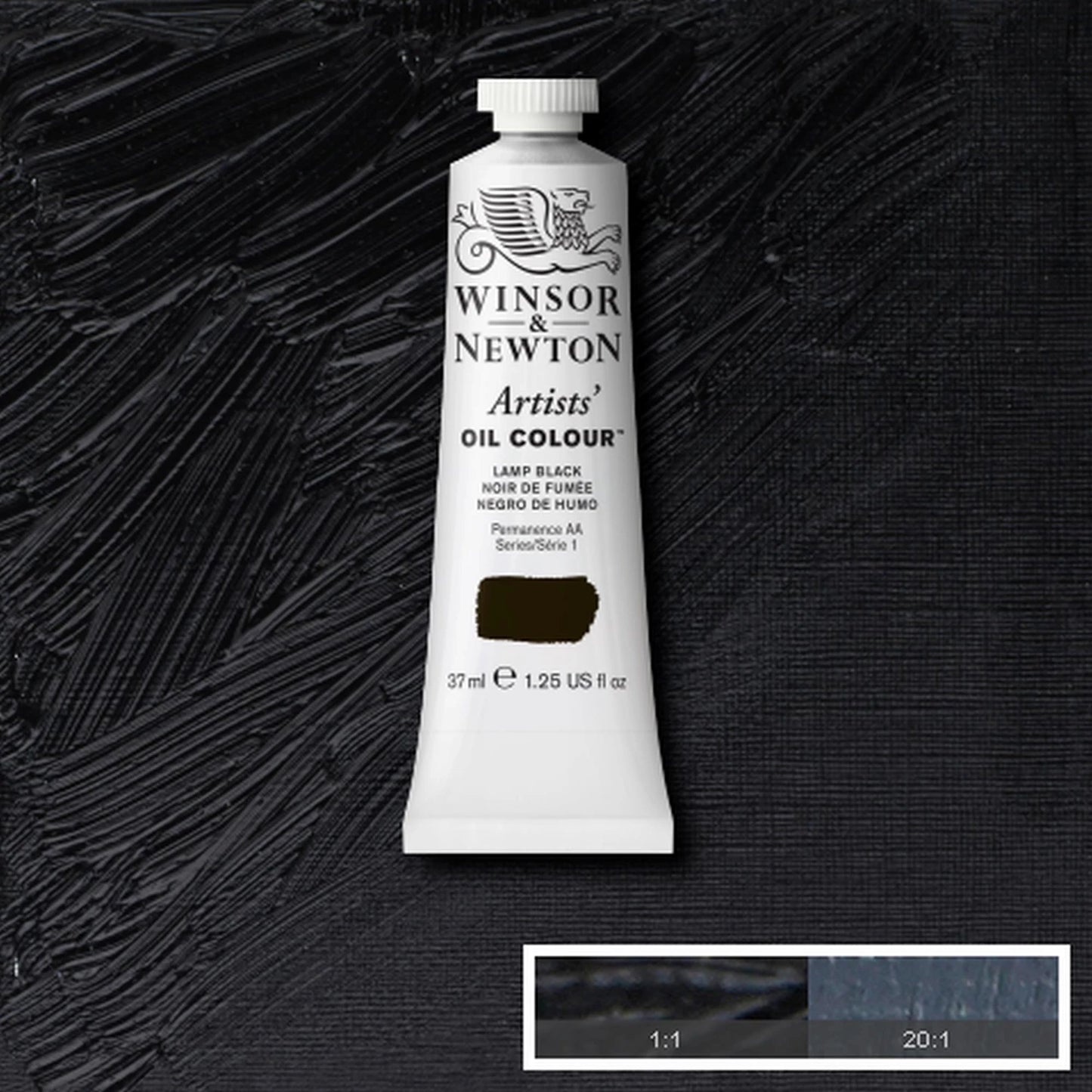 W&N ARTISTS' OIL PAINT 37ML TUBO NERO LAMPADA
