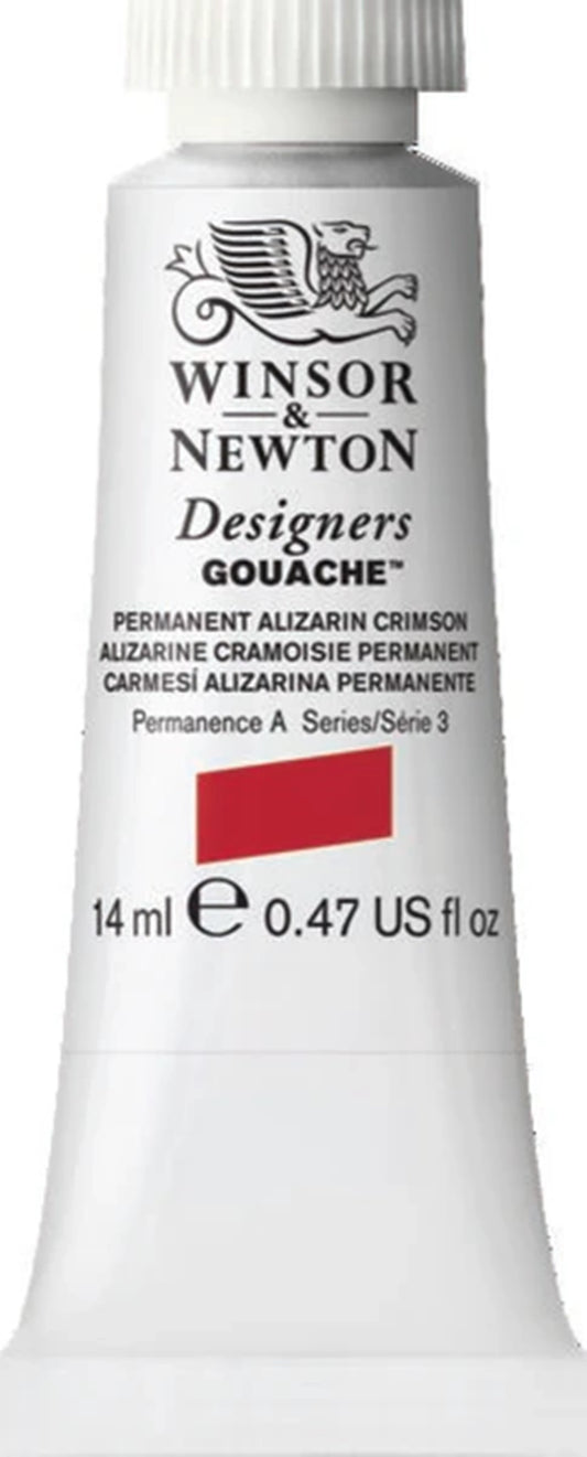 W&N DESIGNERS GOUACHE TUBO PERMANENTE ALIZARI CARMESTINE 14ML