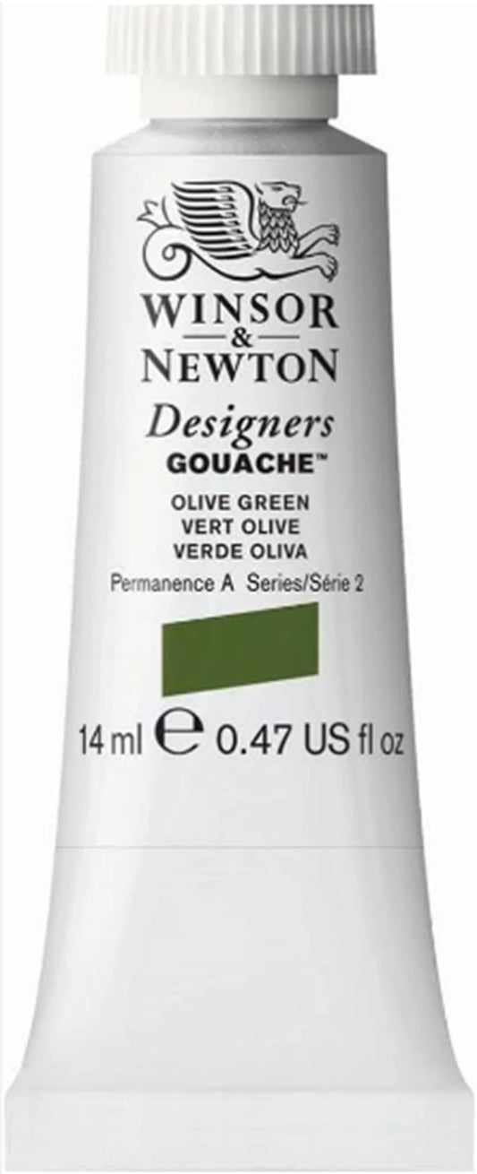 W&N DESIGNERS GOUACHE TUBO 14ML VERDE OLIVA