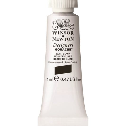 W&N DESIGNERS GOUACHE 14ML TUBO LAMPADA NERO