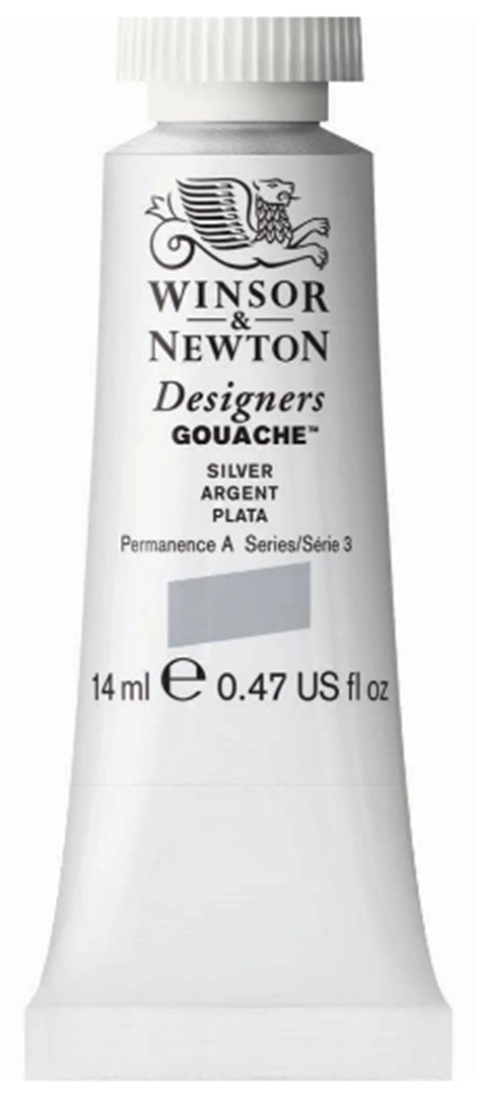 W&N DESIGNERS GOUACHE TUBO 14ML ARGENTO
