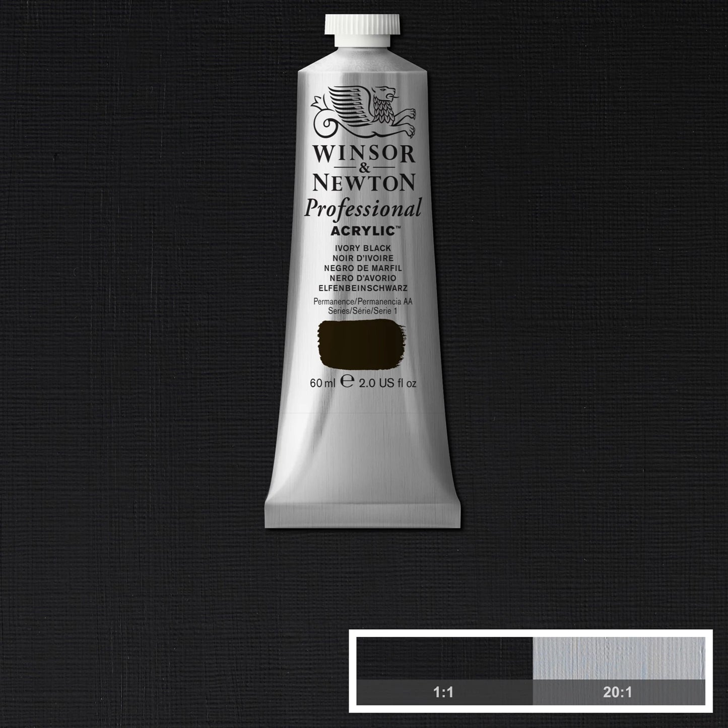 W&N PROF. COLORE ACRILICO TUBO 60ML NERO AVORIO
