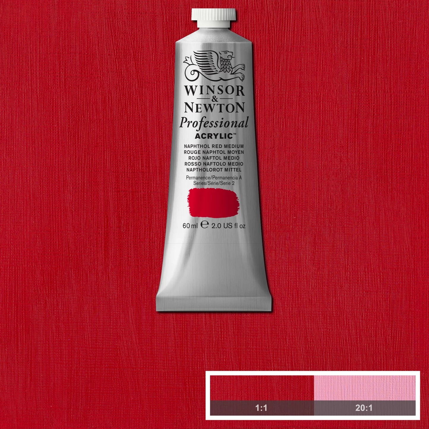 W&N PROF. COLORE ACRILICO TUBO DA 60ML ROSSO NAFTALICO MEDIO