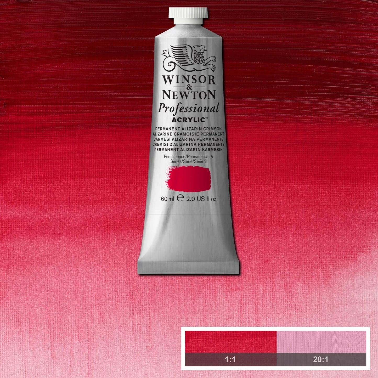 W&N PROF. COLORE ACRILICO TUBO DA 60ML PERMANENTE ALIZARIN CARMESIN