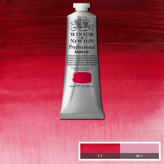 W&N PROF. COLORE ACRILICO TUBO DA 60ML PERMANENTE ALIZARIN CARMESIN