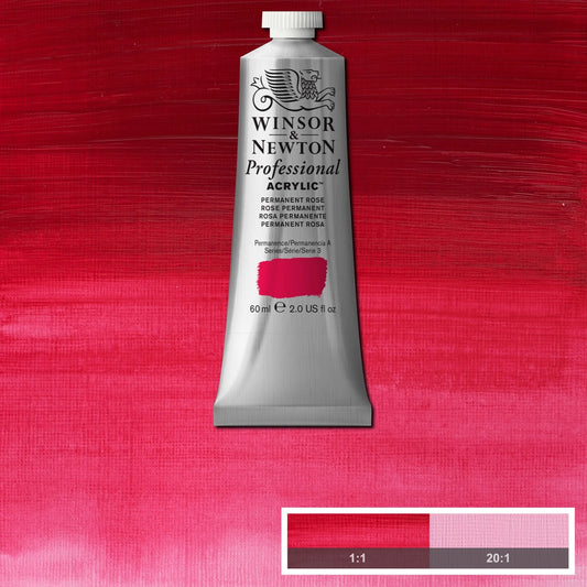 W&N PROF. COLORE ACRILICO TUBO 60ML ROSA PERMANENTE