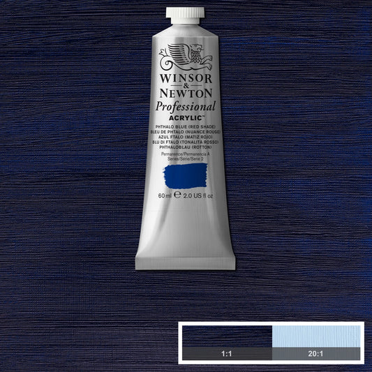 W&N PROF. COLORE ACRILICO TUBO DA 60ML BLU FTALICO ROSSO