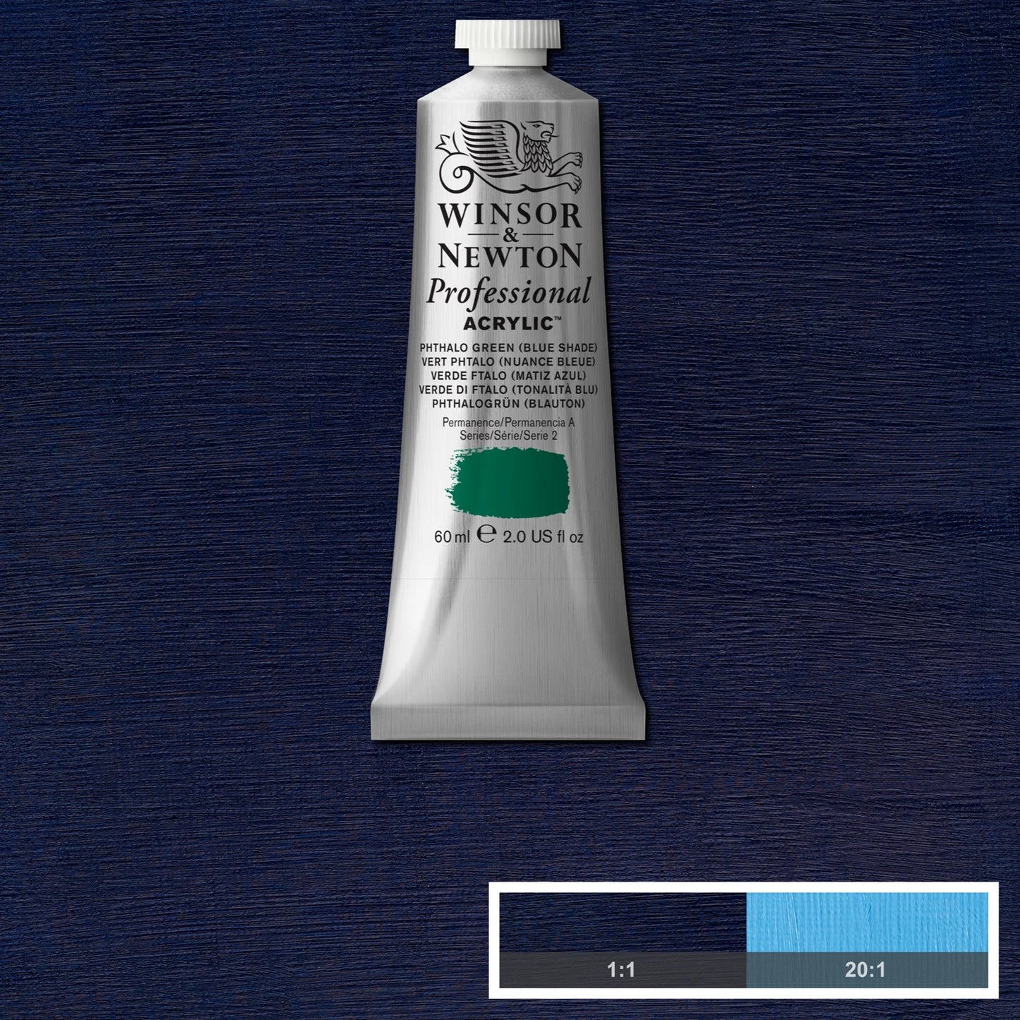 W&N PROF. COLORE ACRILICO TUBO DA 60 ML TONO BLU FTALICO VERDE