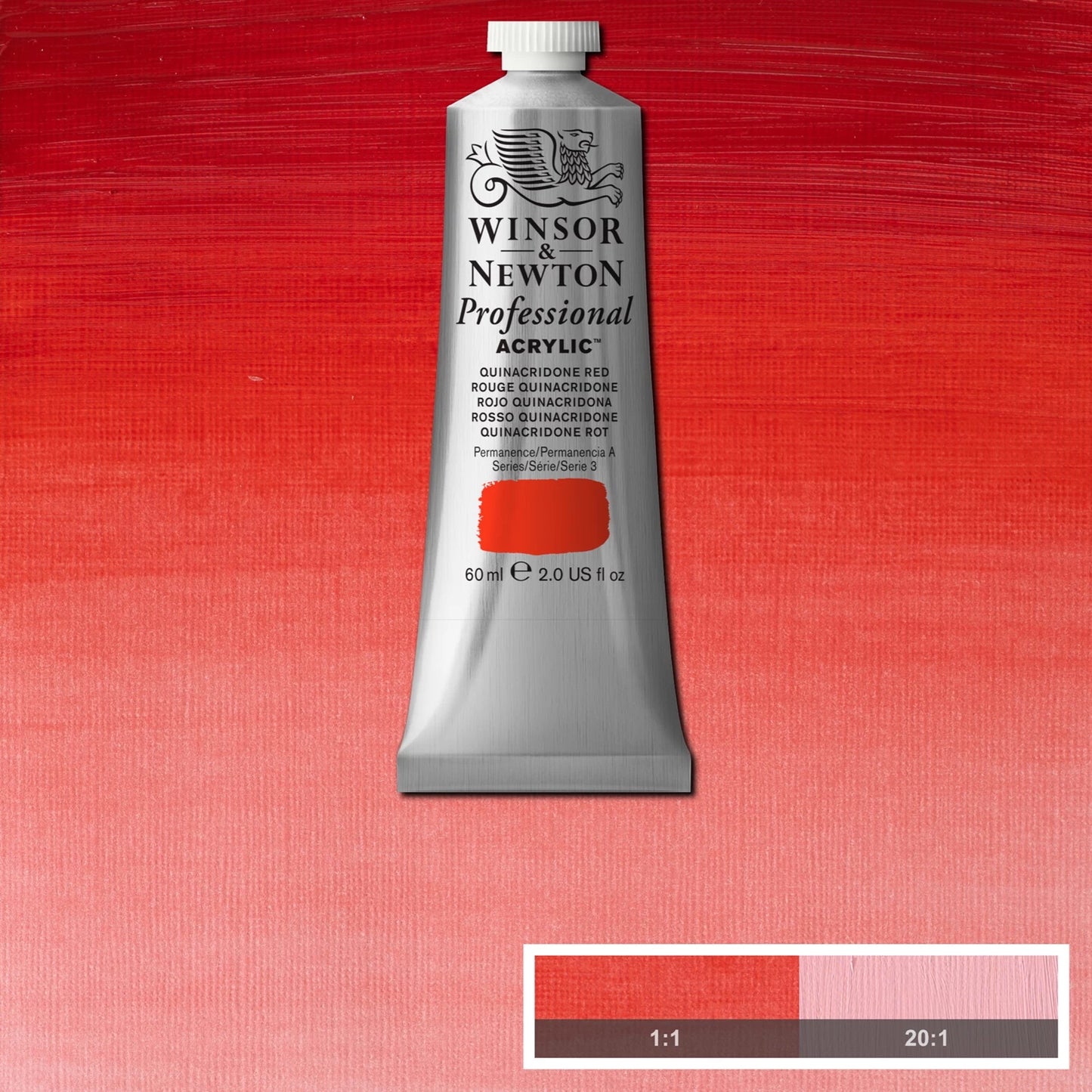 W&N PROF. COLORE ACRILICO TUBO 60ML ROSSO QUINACRIDONE
