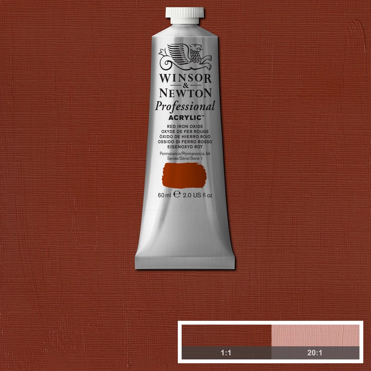 W&N PROF. VERNICE ACRILICA TUBO DA 60 ML OSSIDO FERROSO ROSSO