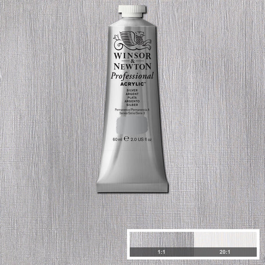 W&N PROF. COLORE ACRILICO TUBO 60ML ARGENTO