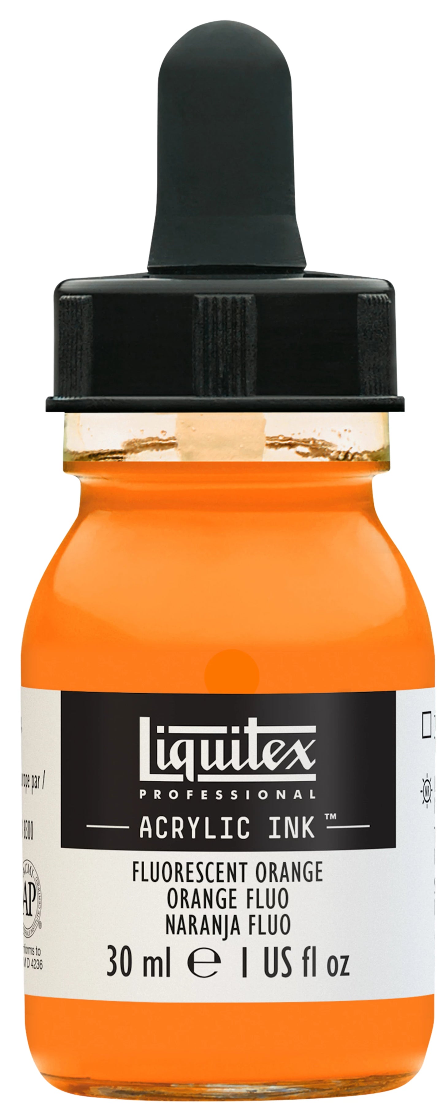 LQX PROF. INCHIOSTRO ACRILICO FLACONE DA 30ML ARANCIO FLUO
