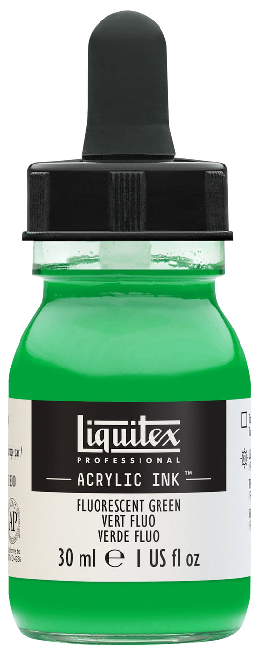 LQX PROF. INCHIOSTRO ACRILICO FLACONE DA 30ML VERDE FLUO