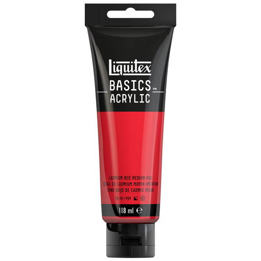 LQX BASICS COLORE ACRILICO TUBO DA 118 ML ROSSO CADMIO TONALITÀ MEDIA